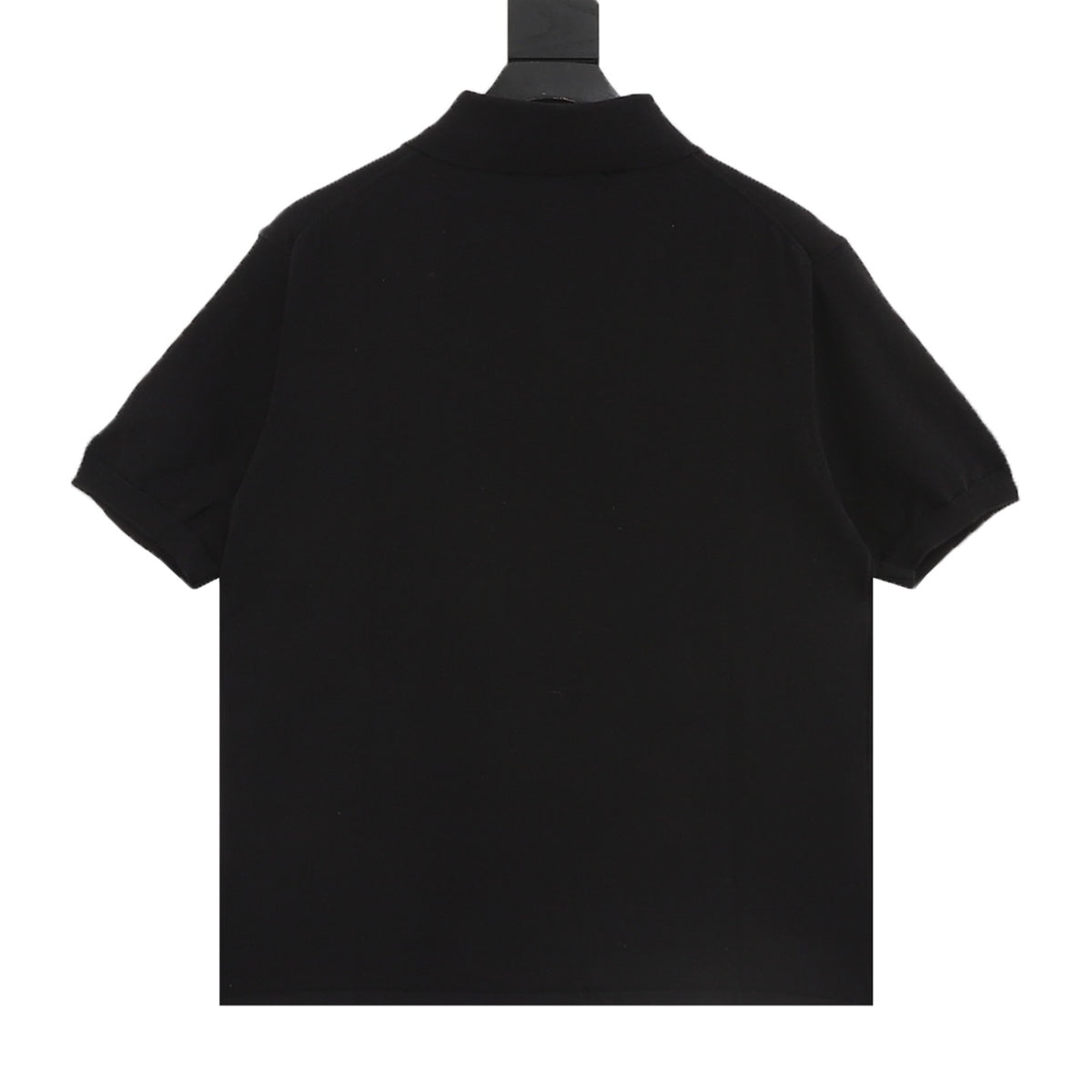 Louis Vuitton Leather-Detail Knit Button Polo - Black back view