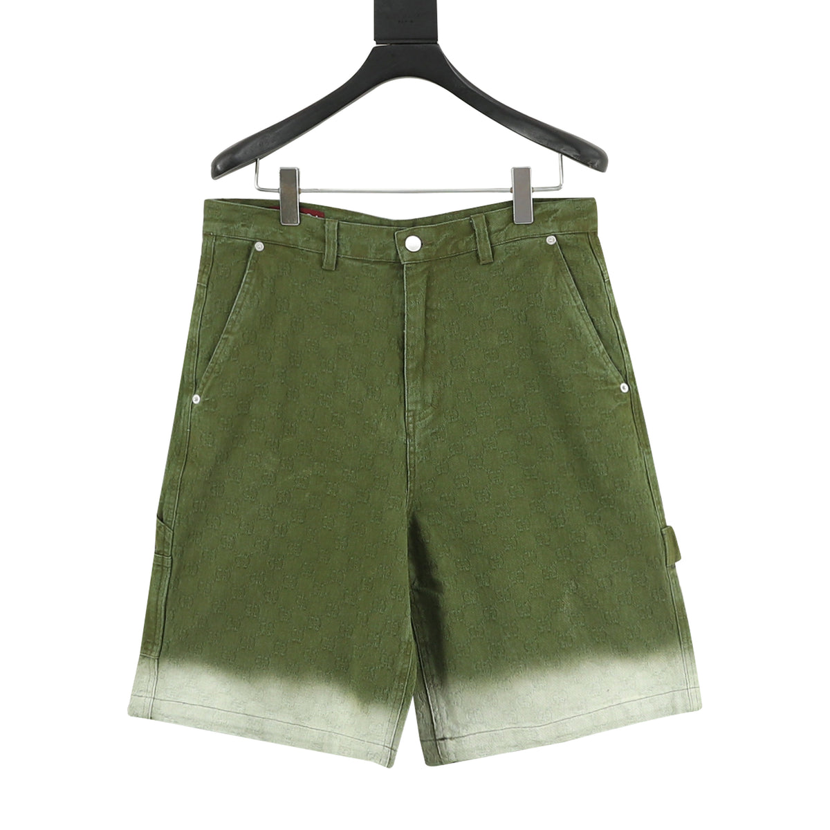 Gucci Gradient Monogram Jacquard Denim Shorts front view