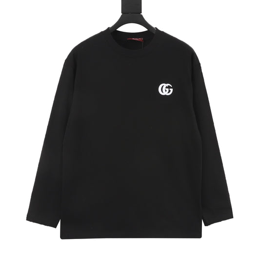 Gucci Interlocking Double G Embroidered Long-Sleeve Shirt front view