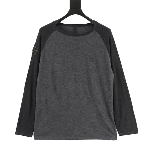 Chrome Hearts Leather Cross Contrast Knit Long-Sleeve Top front view
