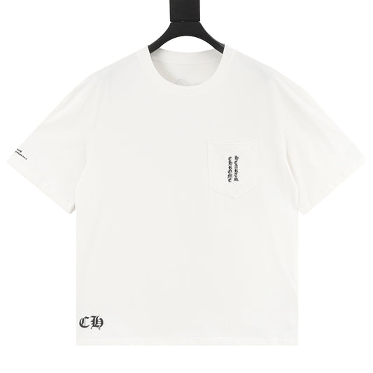 Chrome Hearts Gothic Script Pocket Cross Back Print T-Shirt front view