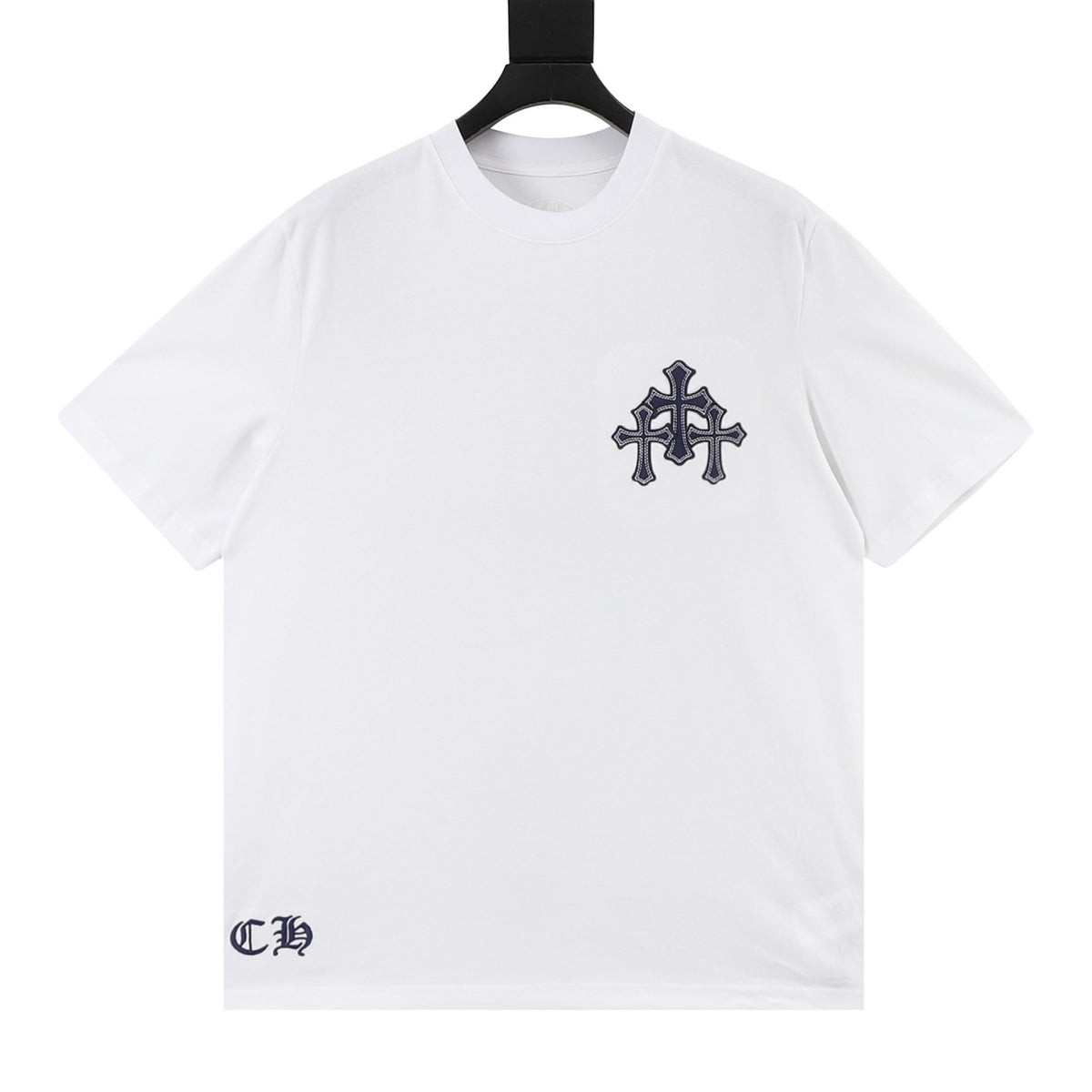 Chrome Hearts Gothic Script Cross Print T-Shirt front view
