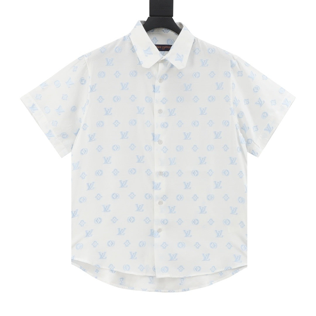 Louis Vuitton All-Over Monogram Jacquard Short-Sleeve Shirt front view