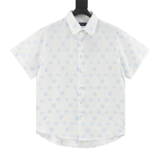 Louis Vuitton All-Over Monogram Jacquard Short-Sleeve Shirt front view