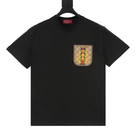 Gucci Wheat Knight Faux-Pocket T-Shirt front view