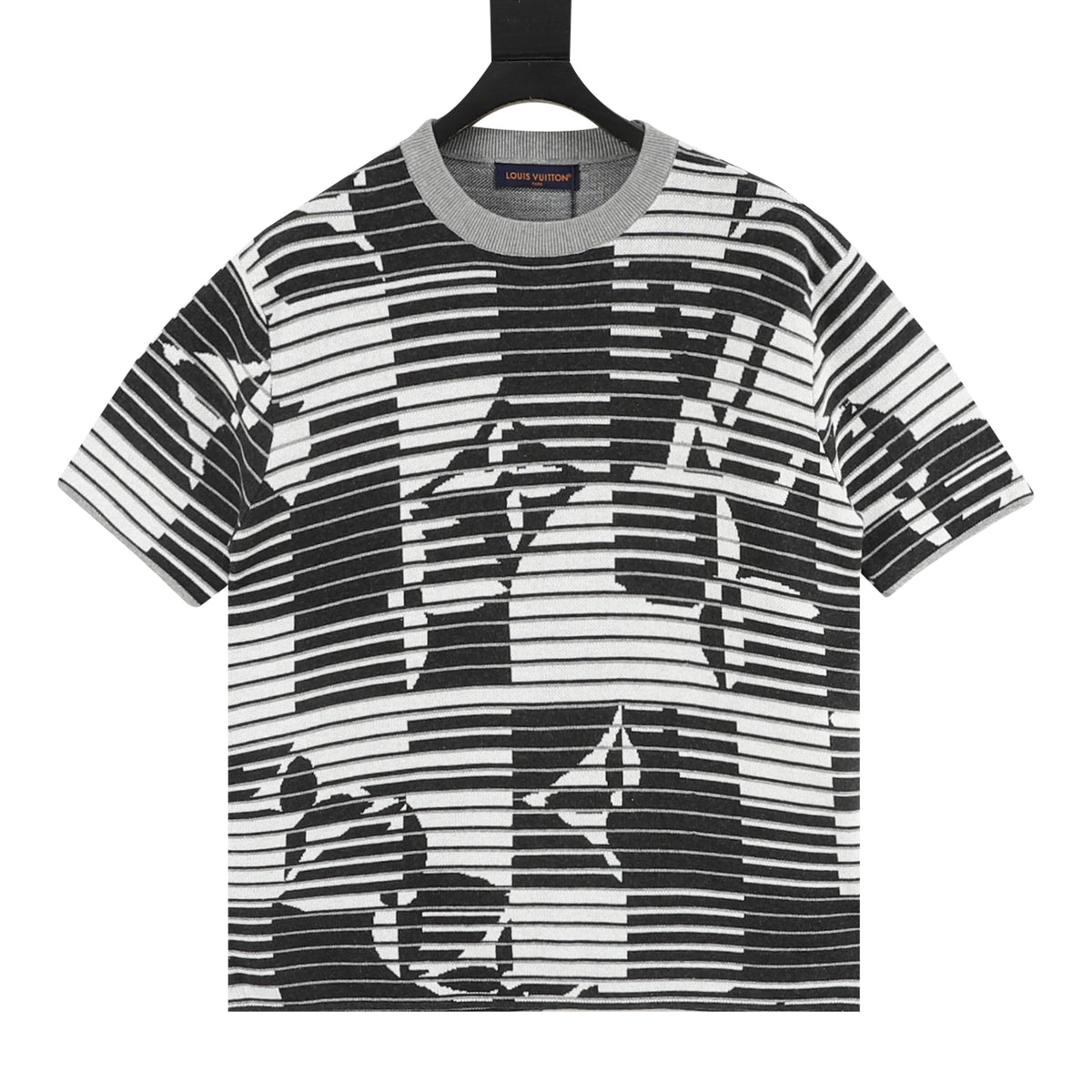 Louis Vuitton Optical Monogram Stripe Knit T-Shirt front view