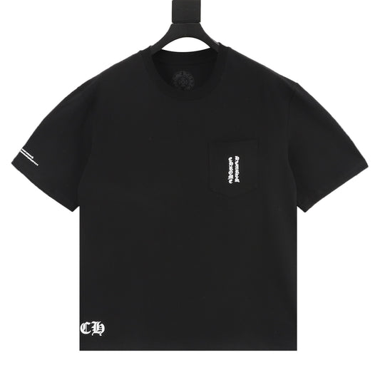 Chrome Hearts Gothic Script Pocket Cross Back Print T-Shirt front view