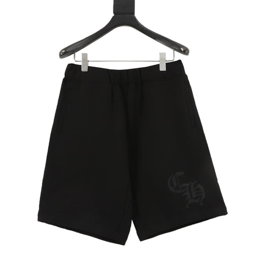 Chrome Hearts Gothic Script Embroidered Shorts front view