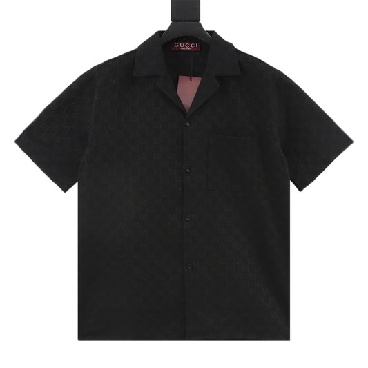 Gucci All-Over Jacquard Short-Sleeve Shirt front view