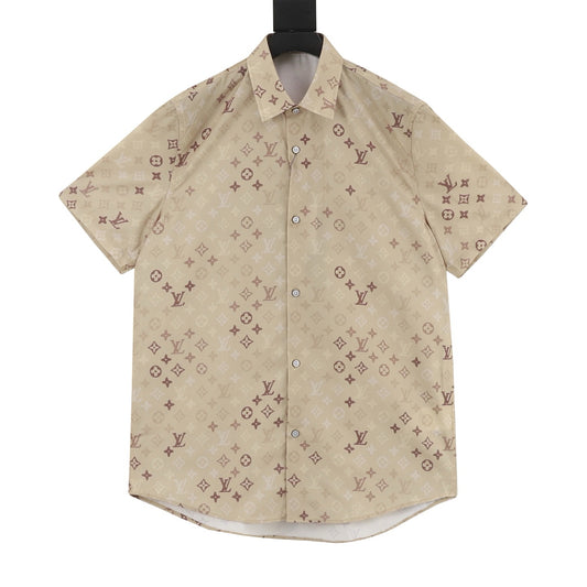 Louis Vuitton Monogram Short-Sleeve Shirt - Khaki front view