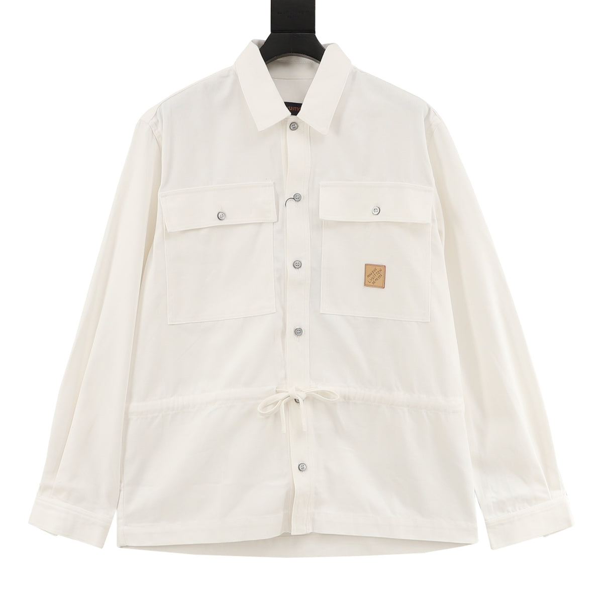 Louis Vuitton Leather-Patch Printed Shirt Jacket - Ivory front view