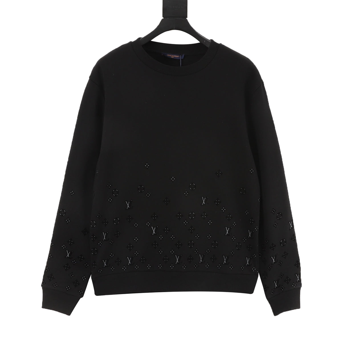 Louis Vuitton Gradient Flocked Logo Sweatshirt - Black front view