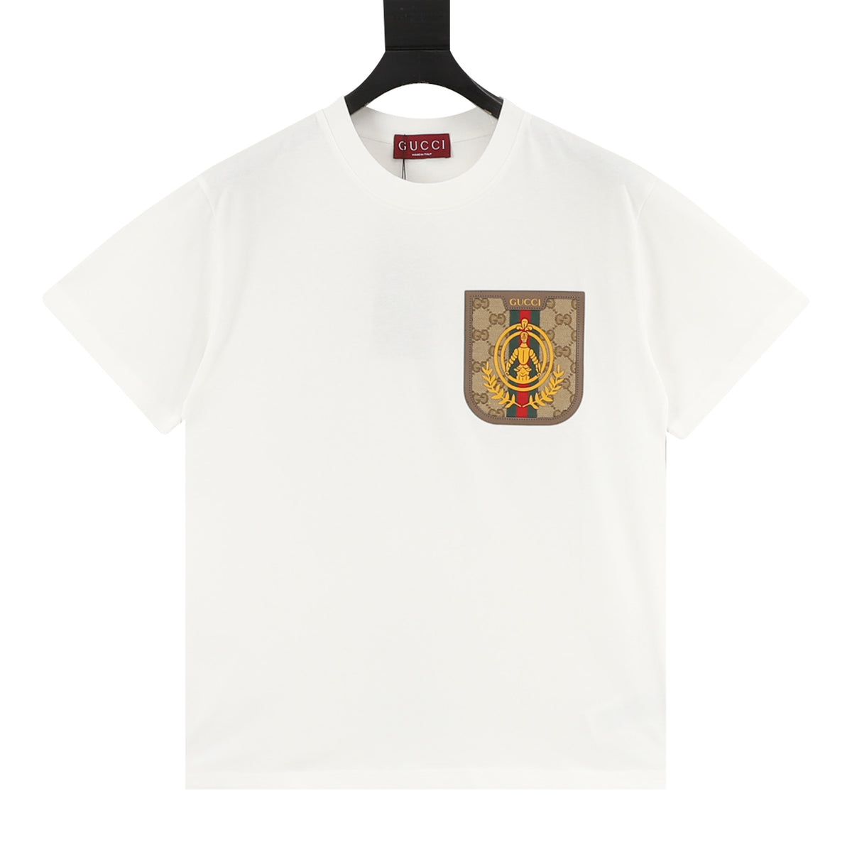 Gucci Wheat Knight Faux-Pocket T-Shirt front view