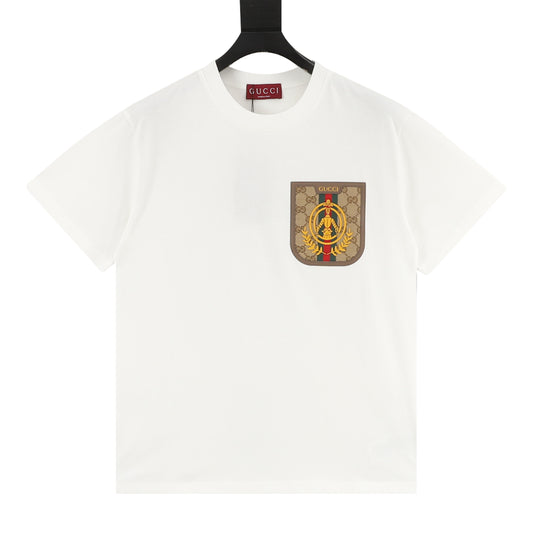 Gucci Wheat Knight Faux-Pocket T-Shirt front view
