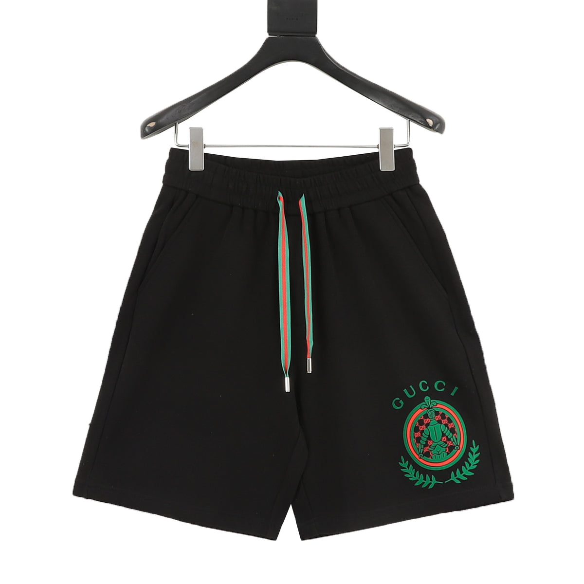 Gucci Wheat Knight Flocked Print Shorts front view