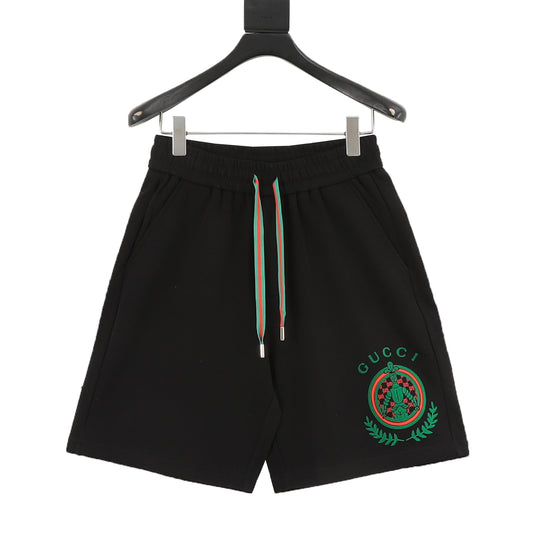 Gucci Wheat Knight Flocked Print Shorts front view