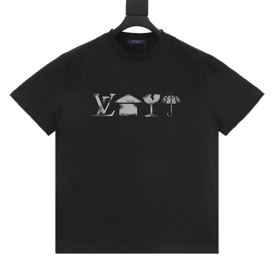 Louis Vuitton Chest-Logo Print T-Shirt - Black front view