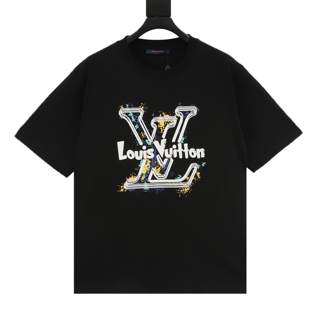 Louis Vuitton Graffiti Logo Print T-Shirt front view