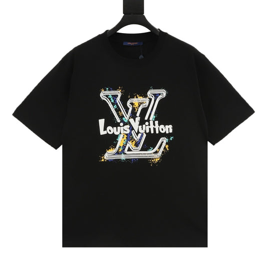 Louis Vuitton Graffiti Logo Print T-Shirt front view