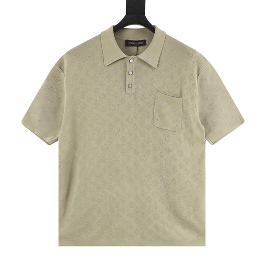 Louis Vuitton Openwork Mesh Knit Polo Shirt front view