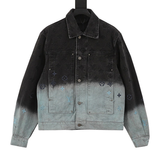 Louis Vuitton Gradient Embroidered Denim Jacket front view