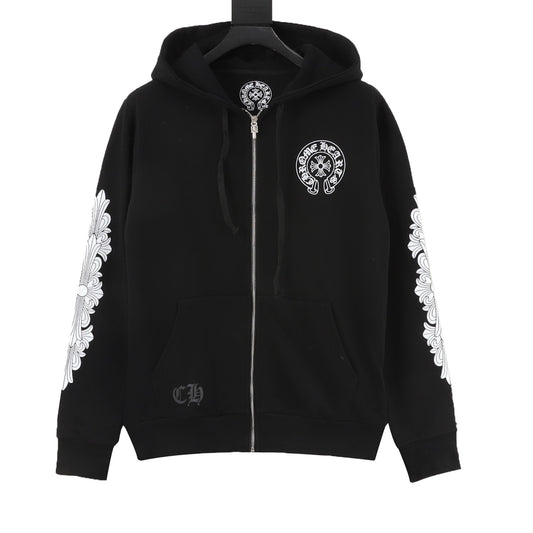 Chrome Hearts Sleeve Graphic Print Zip Jacket front view