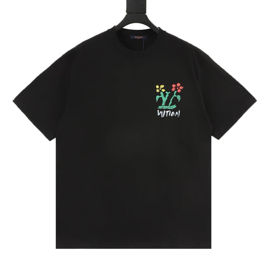 Louis Vuitton Graffiti Flower Print T-Shirt front view