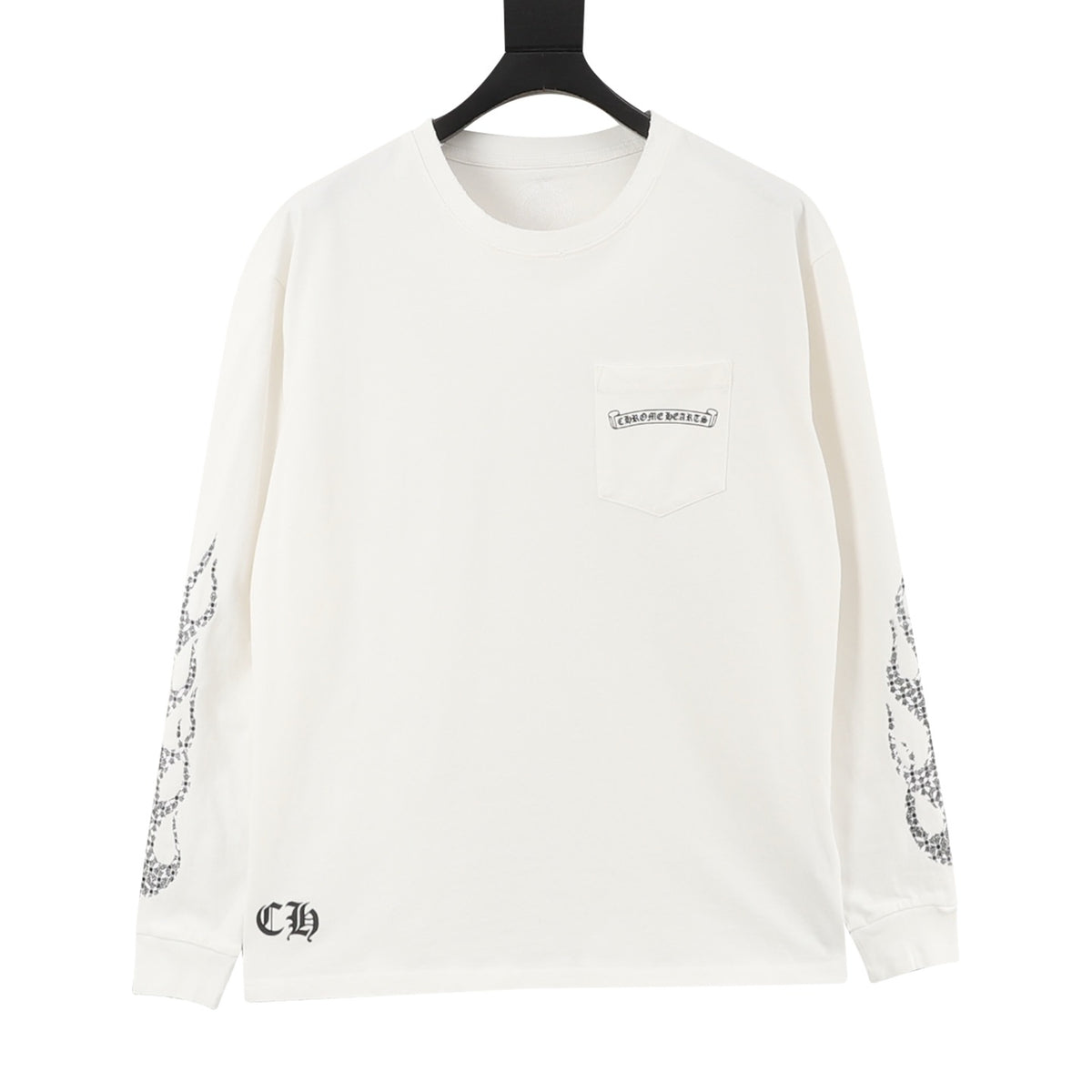 Chrome Hearts Vertical Cross Back Print Long-Sleeve T-Shirt front view
