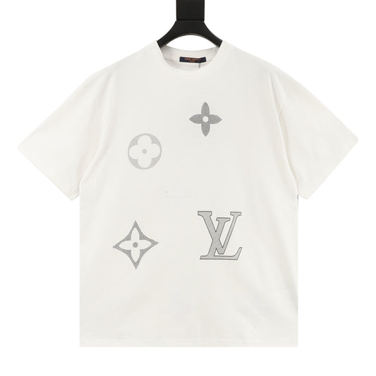 Louis Vuitton Flocked Logo Print T-Shirt front view