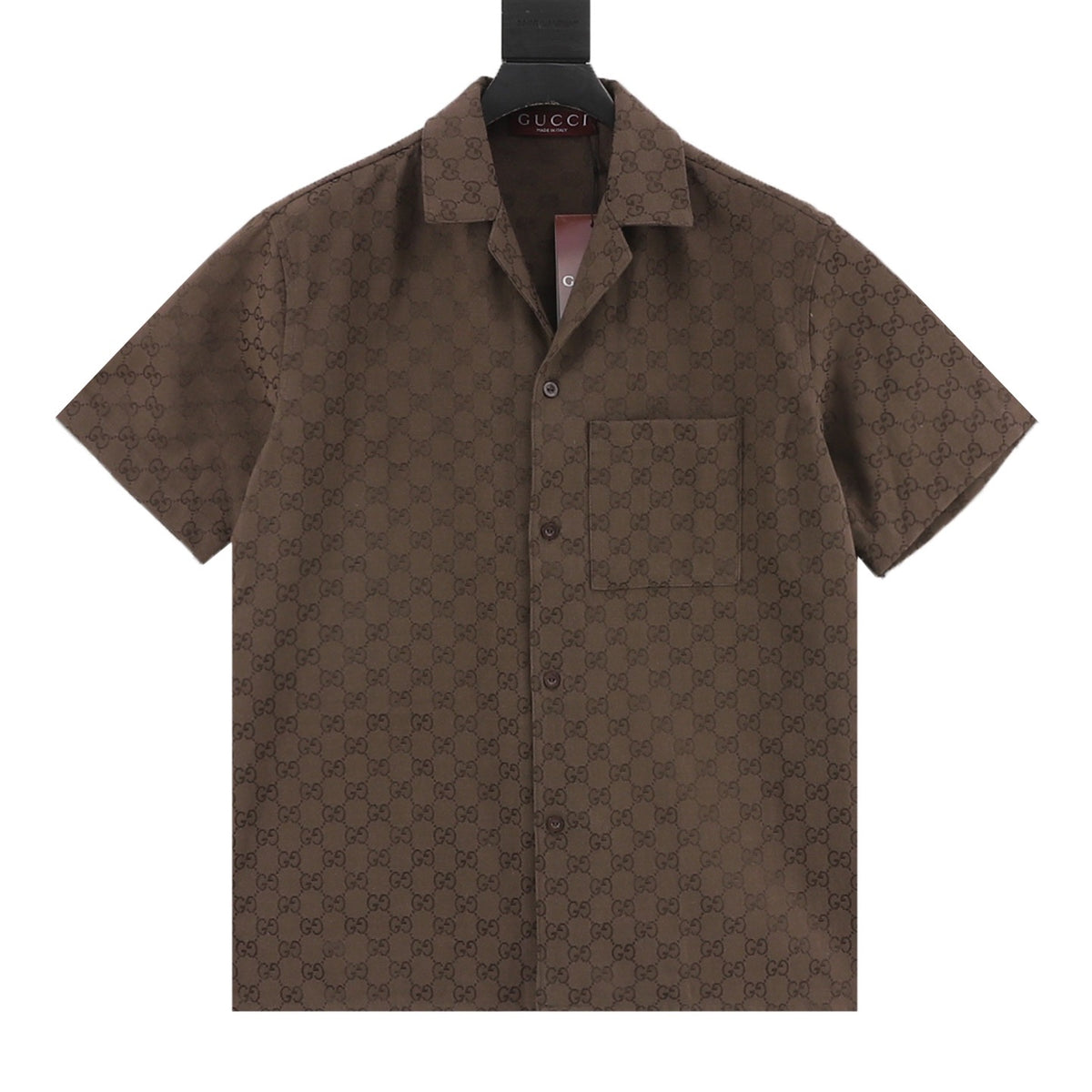 Gucci All-Over Jacquard Short-Sleeve Shirt front view