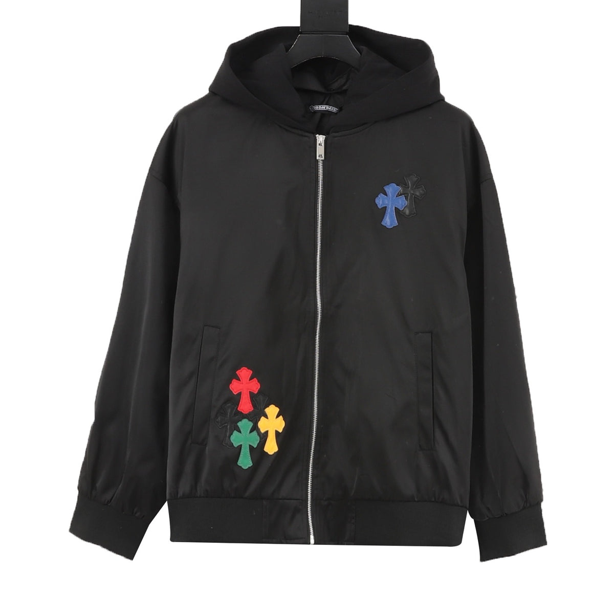 Chrome Hearts Classic Multicolor Cross Zip Hoodie front view
