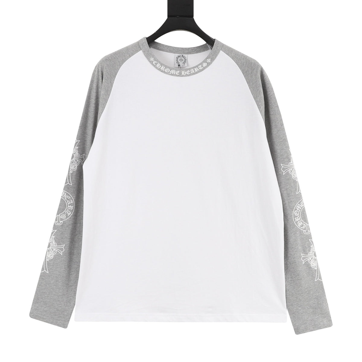 Chrome Hearts Gothic Script Collar Contrast Long-Sleeve Top front view
