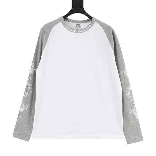 Chrome Hearts Gothic Script Collar Contrast Long-Sleeve Top front view