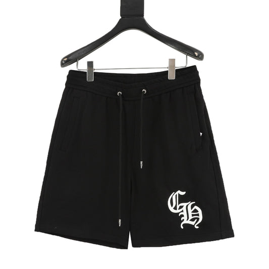 Chrome Hearts Gothic Script Patch Embroidered Shorts front view