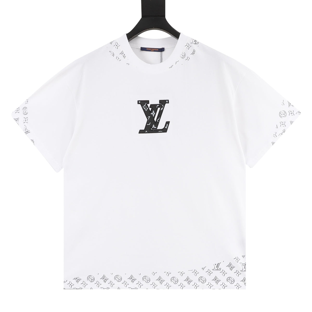 Louis Vuitton Leather-Badge Embroidered T-Shirt front view