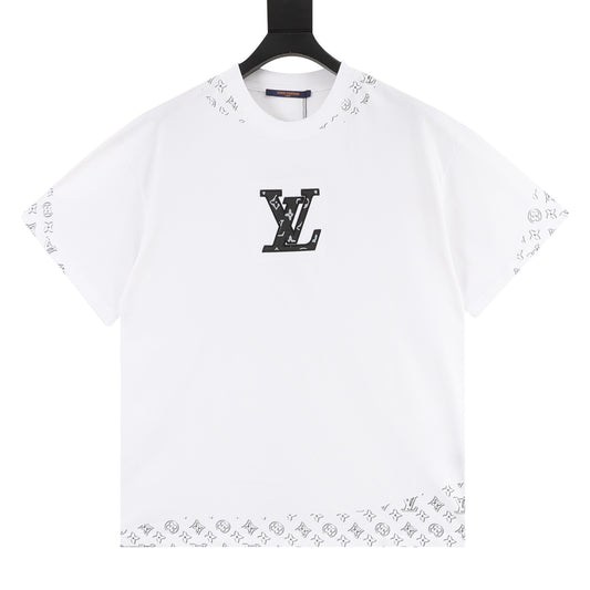 Louis Vuitton Leather-Badge Embroidered T-Shirt front view