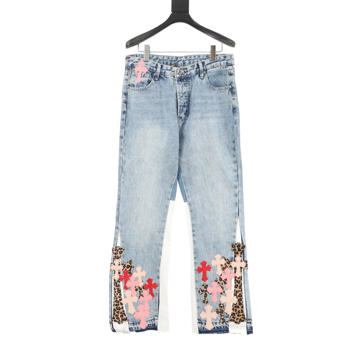 Chrome Hearts Gallery Dept Cross Patch Flared Jeans front view