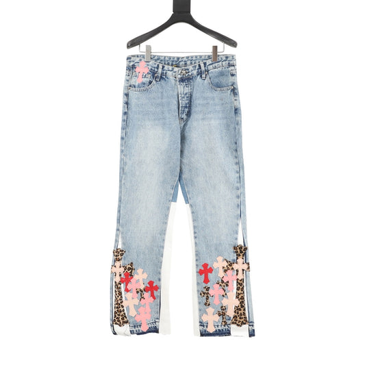 Chrome Hearts Gallery Dept Cross Patch Flared Jeans front view