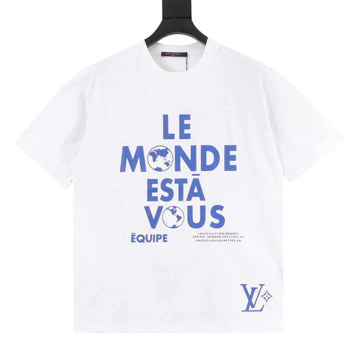 Louis Vuitton Globe Slogan Print T-Shirt front view