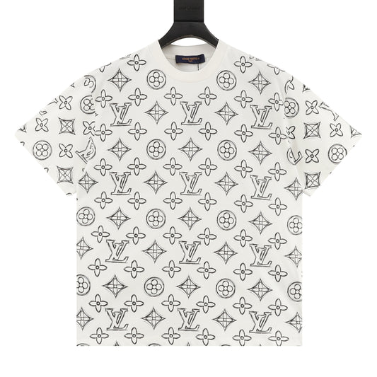Louis Vuitton Sketch Monogram Print T-Shirt front view