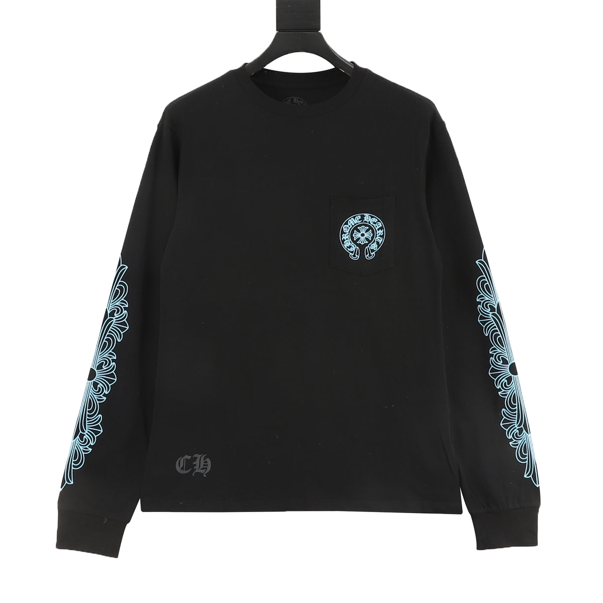 Chrome Hearts Gothic Script Horseshoe Long-Sleeve T-Shirt front view