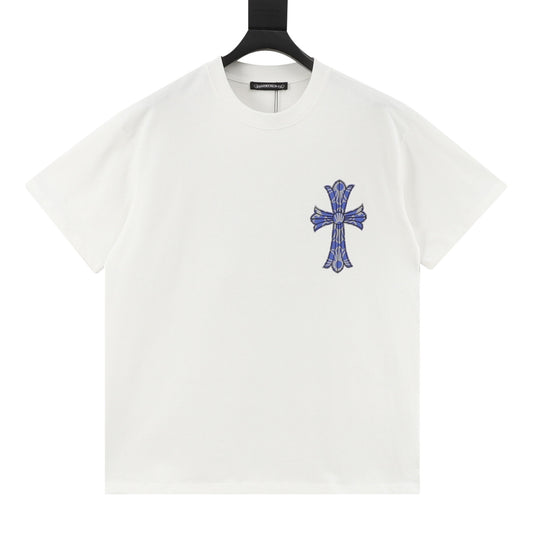 Chrome Hearts Blue Multi-Cross T-Shirt front view