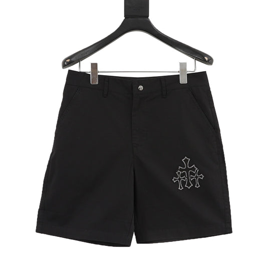 Chrome Hearts Cross Patch Embroidered Shorts front view