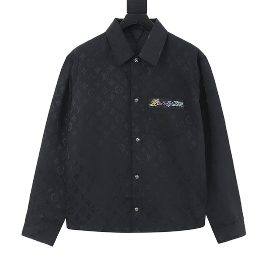 Louis Vuitton Crystal Monogram Jacquard Shirt Jacket front view