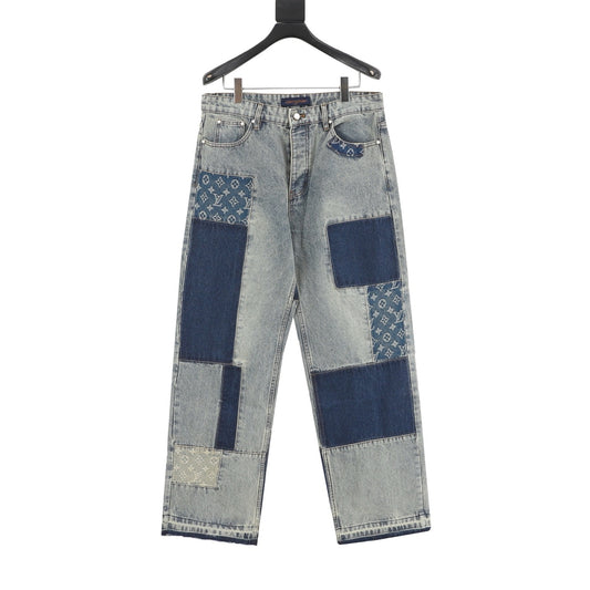 Louis Vuitton Distressed Panel Denim Pants front view