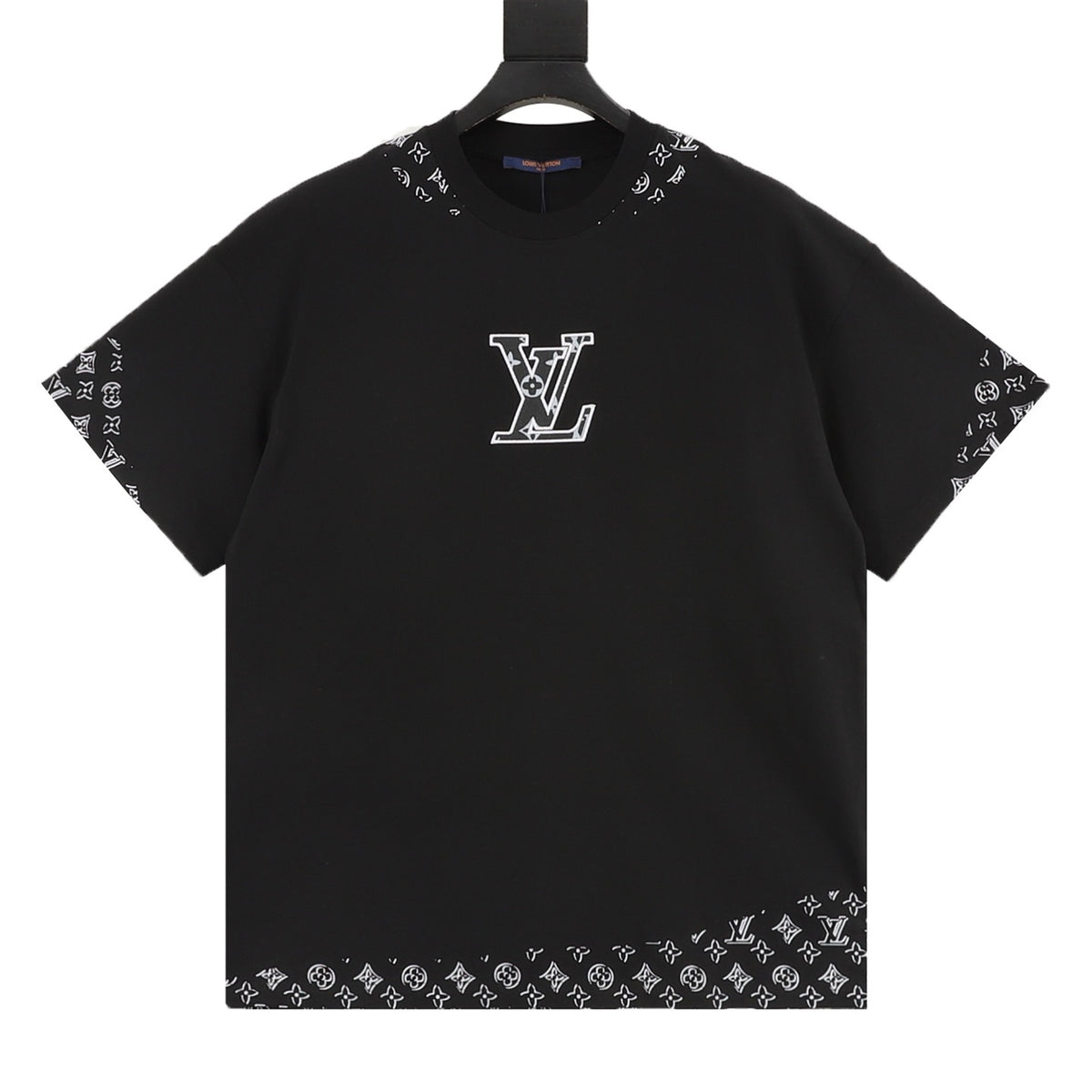 Louis Vuitton Leather-Badge Embroidered T-Shirt front view