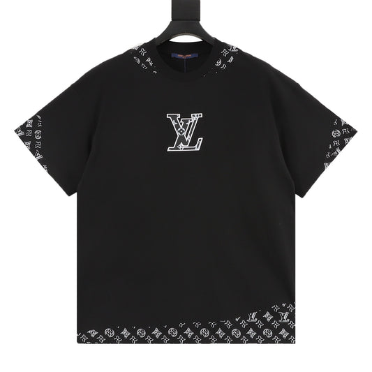 Louis Vuitton Leather-Badge Embroidered T-Shirt front view