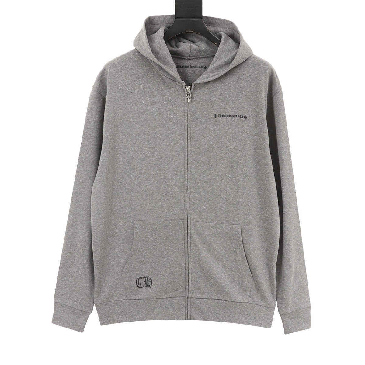 Chrome Hearts Vine Dagger Back Print Hoodie - Grey front view