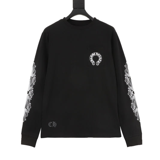 Chrome Hearts Outline Horseshoe Long-Sleeve T-Shirt front view