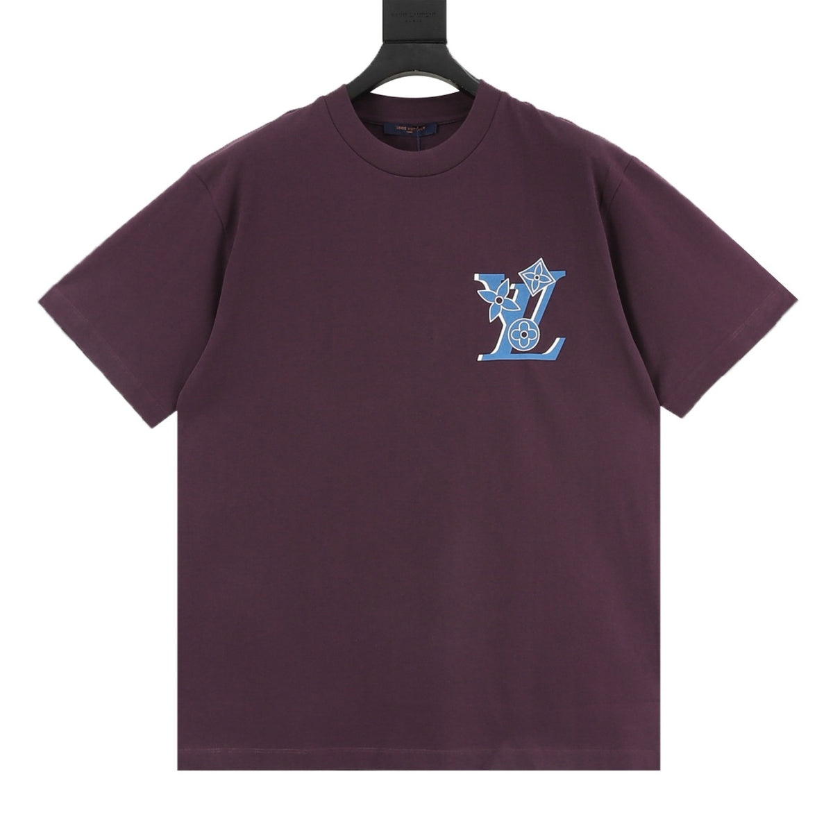 Louis Vuitton Blue Swirl Print T-Shirt - White front view